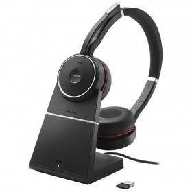 Jabra Evolve 75+ MS Stereo Wireless Headset with Noise Cancelling Mic and Charging Stand