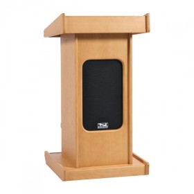 Anchor Audio FL-7500 Admiral Oak Lectern with Tilt-n-roll Casters (Discontinued)