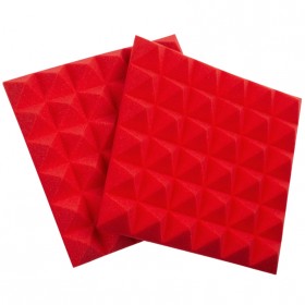 Gator GFW-ACPNL1212PRED-2PK 12 x 12" Acoustic Pyramid Panels, Red (2-Pack)