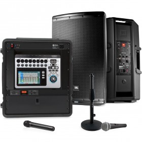 Gymnasium Sound System with 2 JBL Pro EON615 Loudspeakers and QSC TouchMix-8 Compact Digital Mixer (Discontinued Components)