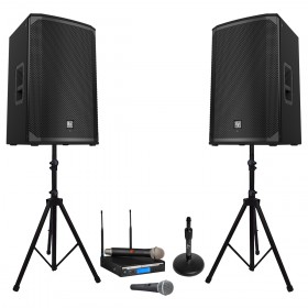 Portable Soccer Field Sound System with 2 Electro-Voice EKX Powered Speakers