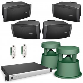 Bose Hotel Sound System with 4 DS 100SE Wall Mount Loudspeakers and 2 360P-II Weather Resistant Loudspeakers (Discontinued)