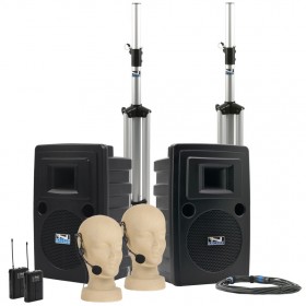 Anchor Audio LIB-DPDUAL Liberty Platinum Dual Deluxe PA Package with 2 Headband Microphones (Discontinued)