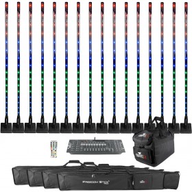 CHAUVET DJ Wireless Lighting System with 16 Freedom Sticks and Obey 40 D-Fi Wireless DMX Controller (Discontinued)