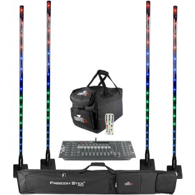 CHAUVET DJ Wireless Lighting System with 4 Freedom Sticks and Obey 40 D-Fi Wireless DMX Controller (Discontinued)