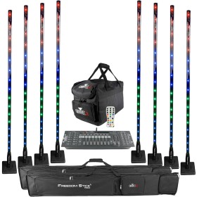 CHAUVET DJ Wireless Lighting System with 8 Freedom Sticks and Obey 40 D-Fi Wireless DMX Controller (Discontinued)