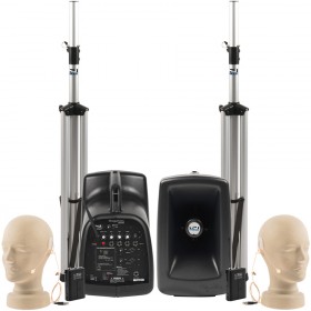 Anchor Audio MEGA-DPDUAL-AIR Deluxe AIR Package Dual with Wireless Speakers and 2 Wireless Ear Worn Microphones (Discontinued)