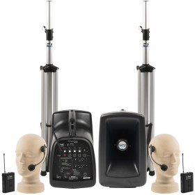 Anchor Audio MEGA-DPDUAL-AIR Deluxe AIR Package Dual with Wireless Speakers and 2 Wireless Headband Microphones (Discontinued)