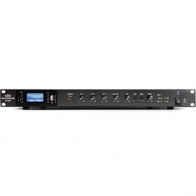 Pure Resonance Audio RMA120BT 5-Channel 120W Commercial Rack Mount Mixer Amplifier with Bluetooth 4 Ohm/70V