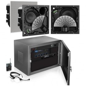 Command and Control Room Sound System with 3 Bose EdgeMax Premium In-Ceiling Loudspeakers and Atlas Sound Mixer Amplifier