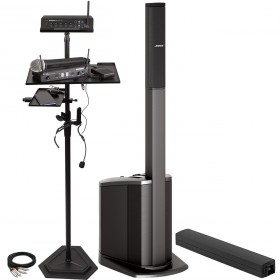 Presentation Sound System with Portable L1 Compact PA System, Bluetooth Mixer with Voice Over, All-In-One Dual Wireless Microphone System and Accessories Stand (Discontinued Components)