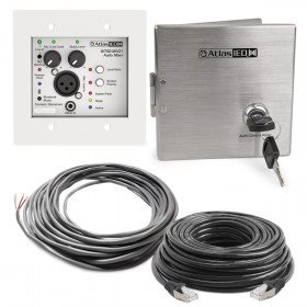 Outdoor Bluetooth Wall Mixer Package with Atlas Sound WTSD-MIX31K 3x1 Analog Mixer and All-Weather Security Cover