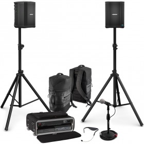 Stadium Portable PA System with 2 Bose S1 Pro Bluetooth Battery-Powered Speakers, Wireless Headset and Handheld Mic