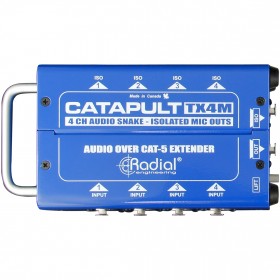 Radial Engineering Catapult TX4M 4-Channel Cat 5 Audio Snake with 4 XLR INs and 4 XLR Mic-Level Isolated OUTs (Transmitter)