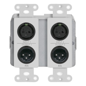 RDL DD-RN42 4x2 Wall-Mounted Bi-Directional Mic/Line Dante Interface - White