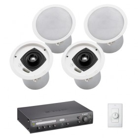 Restaurant Sound System with 4 Electro-Voice EVID C4.2 In-Ceiling Loudspeakers and Bosch PLENA Mixer Amplifier