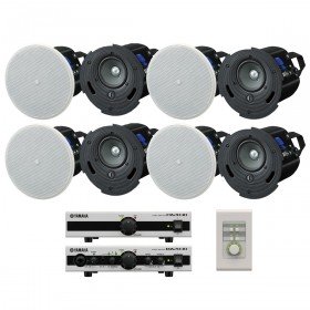 Yamaha Restaurant Sound System with 8 VXC4 In-Ceiling Speakers MA2030 Power Amplifier and PA2030 Power Amplifier (Discontinued)
