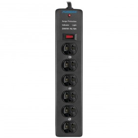Furman SS-6 Vertical 6 Outlet Steel Power Block with Standard Level Surge Protection 