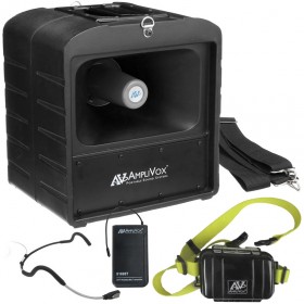 AmpliVox SW6827 Aquatic Wireless Fitness Package with Mega Hailer Bluetooth PA System, Waterproof Headset Microphone and Waterproof Fitness Belt