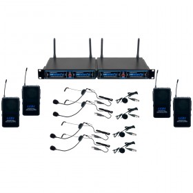 VocoPro UDH-PLAY 4 Four-Channel UHF Hybrid Wireless System with 4 Headset and 4 Lapel Microphones (Discontinued) VocoPro UDH-PLAY 4 Four-Channel UHF Hybrid Wireless System with 4 Headset and 4 Lapel Microphones (Discontinued)