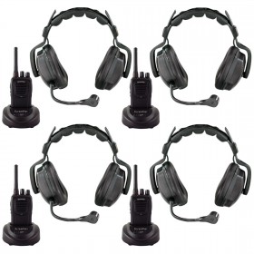 Eartec Scrambler 4-User SC-1000 2-Way Radio System with Ultra Double Shell Mount PTT Headsets (Discontinued)