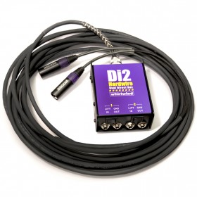 Whirlwind DI2-025-VT Hardwire Dual Direct Box to Two Fanout XLRs, Violet - 25ft