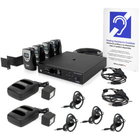 Williams AV FM+ 558 PRO Assistive Listening System with Rack Panel Kit for Dual FM and Wi-Fi Transmission (4 Receivers)
