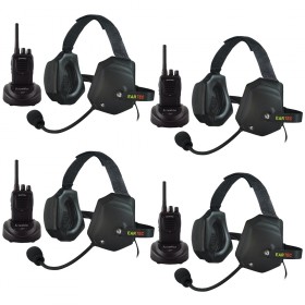 Eartec Scrambler 4-User SC-1000 2-Way Radio System with XTreme Shell Mount PTT Headsets