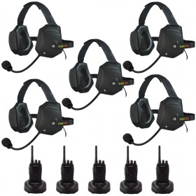 Eartec Scrambler 5-User SC-1000 2-Way Radio System with XTreme Shell Mount PTT Headsets