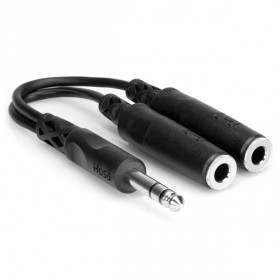 Hosa YPP-118 Stereo 1/4" Male TRS to 2 Stereo 1/4" Female TRSF Y-Cable