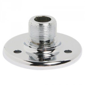 Atlas Sound AD-12B Surface Mount Male Microphone Stand Flange, 5/8" - 27 Thread - Chrome
