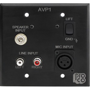 ProCo AVP1BLK Audio Visual Passive Interface Wall Plate