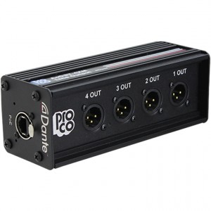 ProCo AODST-4XM 4-Output Dante Drop Snake Box