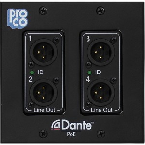ProCo AODDP-4XM 4-Output Dante Wall Plate