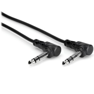 Hosa CSS-103RR Right-Angle 1/4" TRS to Right-Angle 1/4" TRS Balanced Interconnect Cable - 3ft