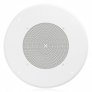 Atlas Sound UKT25-2C-U51-8 8" Dual Voice Coil In-Ceiling Speaker for Fire Signaling with 5W 25V Transformer and U51-8 Baffle