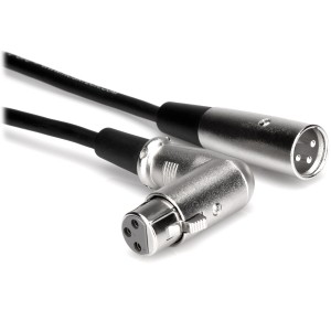 Hosa XFF-101.5 Right-Angle XLR3F to XLR3M Balanced Interconnect Cable - 1.5ft