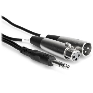 Hosa SRC-203 1/4" TRS to XLR3M and XLR3F Insert Cable - 10ft