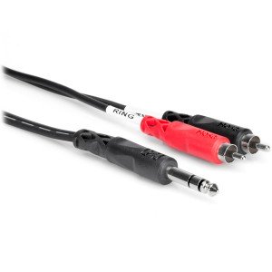 Hosa TRS-203 1/4" TRS to Dual RCA Insert Cable - 10ft