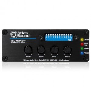 Atlas Sound TSD-MIX42RT Mic/Line Mixer with Priority Sense and Remote Control