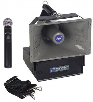 AmpliVox SW615A Wireless Half-Mile Hailer Megaphone with Handheld Microphone