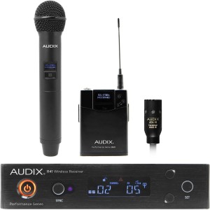Audix AP41 OM2 L10 Wireless Microphone Combination System with R41 Diversity Receiver, H60/OM2 Handheld Transmitter, and ADX10 Lavalier Microphone