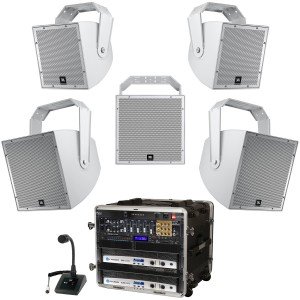 All-Weather Outdoor Festival and Event Multi-Zone Sound System with 10 Loudspeakers, Bluetooth and Paging