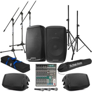 Band Room Sound System with 4 Gemini Speakers and Yorkville 8-Channel Compact Mixer