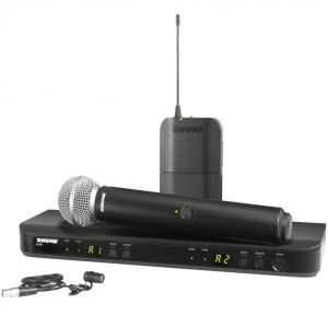 Shure BLX1288/W85 Dual Channel Wireless Combo Microphone System with BLX2/SM58 Handheld and WL185 Lavalier