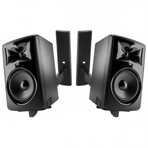Classroom AV Powered Speaker Package with JBL 308PMKII 8" Monitors and Wall Brackets