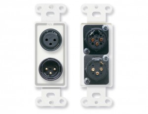 RDL D-XLR2 XLR 3 Pin Female & 3 Pin Male on Decora Wall Plate