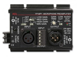 RDL FP-MP1 Studio Quality Microphone Preamplifier with Phantom Power and Selectable Input Gain