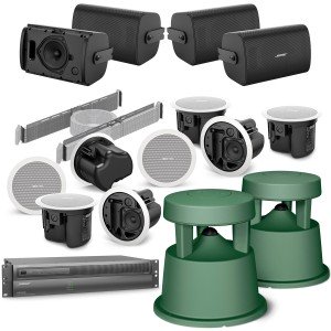 Bose Restaurant Sound System with Background Music and Paging for Indoor and Outdoor Coverage (Up to 4,500 SF)