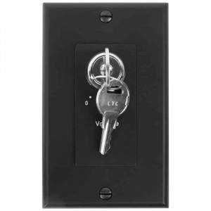 Lowell KL100-DB Keylock Series 100W Volume Control with Key Switch - Black